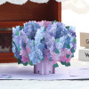 Hydrangea Blue Purple 3D Pop Up Greeting Card