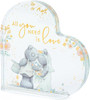 Me to You Tatty Teddy Glass Heart Plaque Wedding Day Gift Official Collection