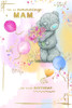 Bear With Flowers Amazing Mam Birthday Card