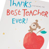 Woof Apple Design Best Teacher Thank You Appreciation Card