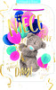 Bear Holding Balloons 3D Photo Finish Keepsake Niece Birthday Card