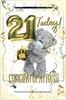Bear With Balloons 3D Photo Finish Keepsake 21st Birthday Card