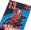 Marvel Deadpool Design 13th Birthday Card with Badge