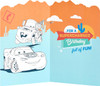 Disney Car Lightning McQueen Design 4th Birthday Card with Activity Inside