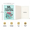 Sis You're Basically a Limited Edition Sister Birthday Greeting Card - Fun Bright Heartwarming Playful Cute Card With Envelope