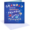 Planets and Lettering Design Grandad Birthday Card