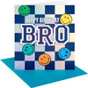Checkerboard Smiley Faces Design Brother Birthday Card
