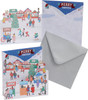 Multipack of 8 Christmas Market Design Christmas Cards With Envelopes