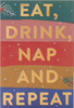 Box of 8 Eat, Drink & Repeat Foiled RSPCA Charity Christmas Cards