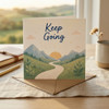 Keep Going Uplifting Progress, Perseverance Inspirational Encouragement Card