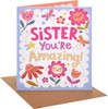 Sunflowers and Butterflies Design Sister Birthday Card