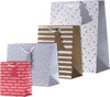 Festive Design 4 Pack Silver & Gold, Large, Medium, Small Christmas Gift Bags