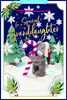 Bear With Candy Cane Special Granddaughter 3D Christmas Keepsake Card