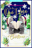 Bears Holding A Paper Heart To The One I Love 3D Christmas Keepsake Card