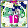 Bear With Present 3D Christmas Wishes Keepsake Card