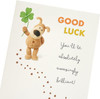 Boofle Holding Leaf Good Luck Card