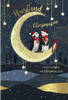 Penguins Stood on Moon Husband Christmas Card