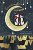 Penguins Stood on Moon Granddaughter & Partner Christmas Card