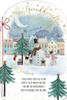 Dogs With A Snowman Granddaughter And Family Christmas Card