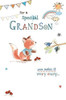 FOR A SPECIAL GRANDSON BIRTHDAY FOX GREETING CARD