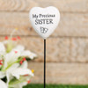 Graveside Plaque Thoughts Of You Resin Heart on Stick - Sister