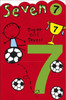 Age 7 Football Birthday Card with Badge 7th Boy Football