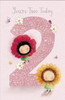 Thinking Of You Little Flower Girls Age 2 Birthday Card