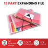 A4 13 Part Rainbow Coloured Tabs Expanding File with Elastic Closure