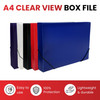 A4 Clearview Purple Box File with Elastic Closure