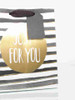 Medium Gift Bag-Just for You black and Gold  With Tag