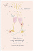 Thinking Of You Champagne Glasses For My Wife Birthday Card