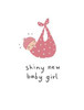 Baby Girl Birth Congratulations Card Shiny New Baby Girl Foil Finish from The Kindred Range