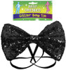 Bow Tie Glitter 12 x 7cm Black