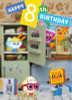Moshi Monsters 8th Birthday 3D Holographic Greetings Card Eighth Birthday