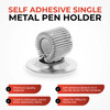 Self Adhesive Single Metal Pen Holder - Pencil Clip Grip Storage