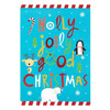Hallmark Open Christmas Card 'Holly Jolly' foil finish Medium
