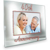 40th Anniversary Mirrored Glass Photo Frame Diamantes Surround - (FG378HN)