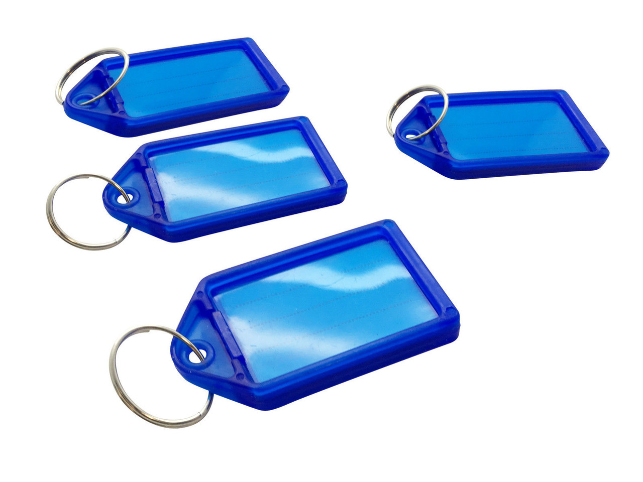 Blue Key Tags Small Pack of 100 Small Blue Identity Tag Key Rings - Occasion Cards