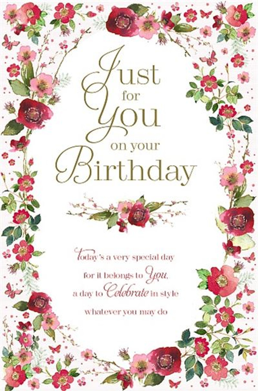 Pink Floral Birthday Card On Your Birthday - Occasion Cards