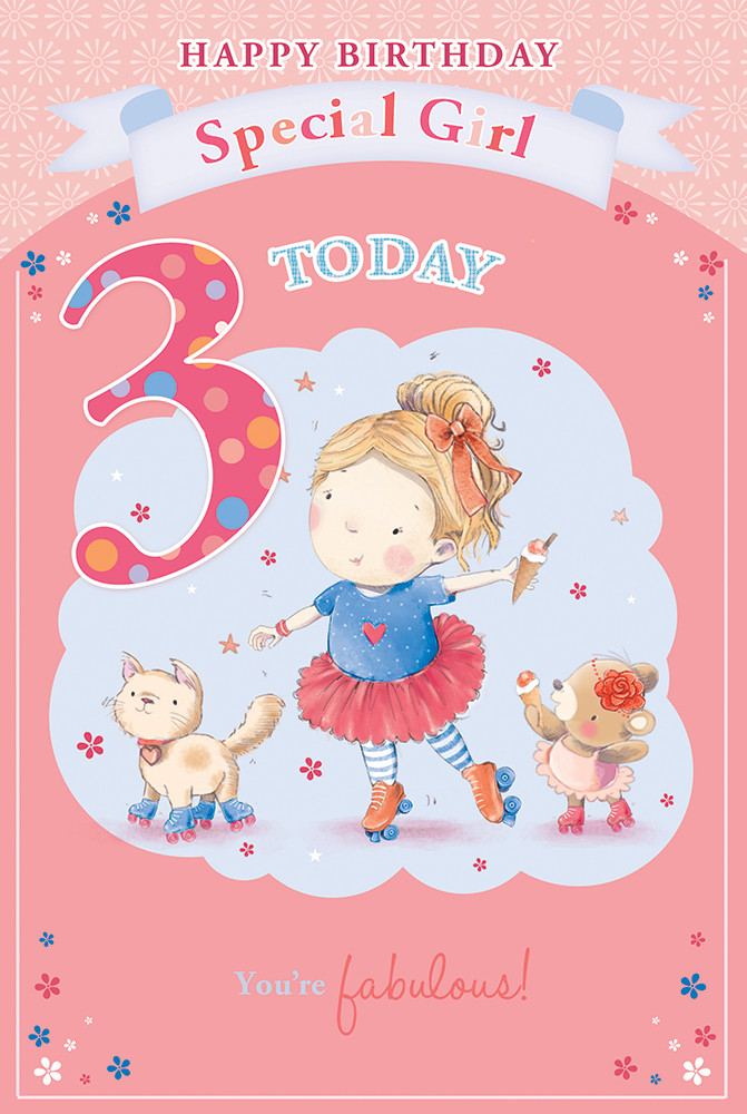 Special Girl with Roller skates Age Candy Club Birthday Card