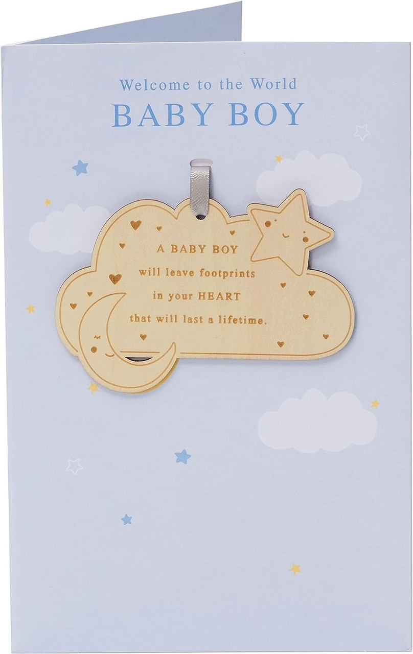 Blue Cloud Design New Baby Boy Congratulations Card Occasion Cards