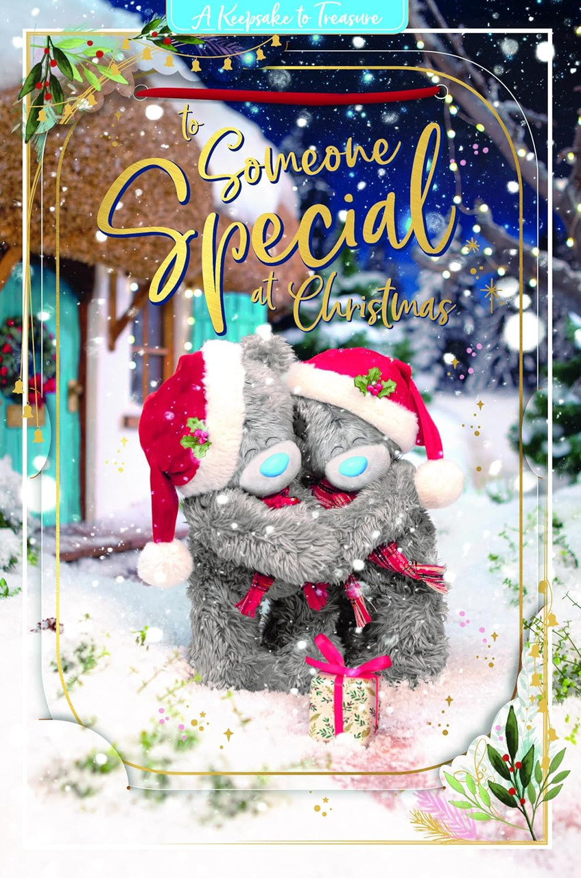 Bears Hugging 3D Holographic Someone Special Christmas Card - Occasion Cards Bears Hugging 3D Holographic Someone Special Christmas Card - Occasion Cards