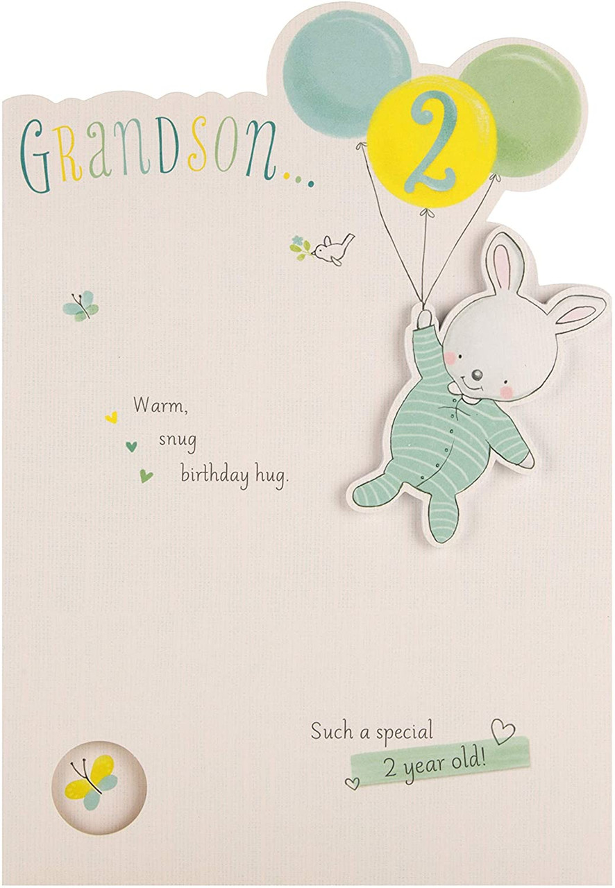 Hallmark Grandson 2nd Birthday Card Warm And Snug Medium Occasion Cards