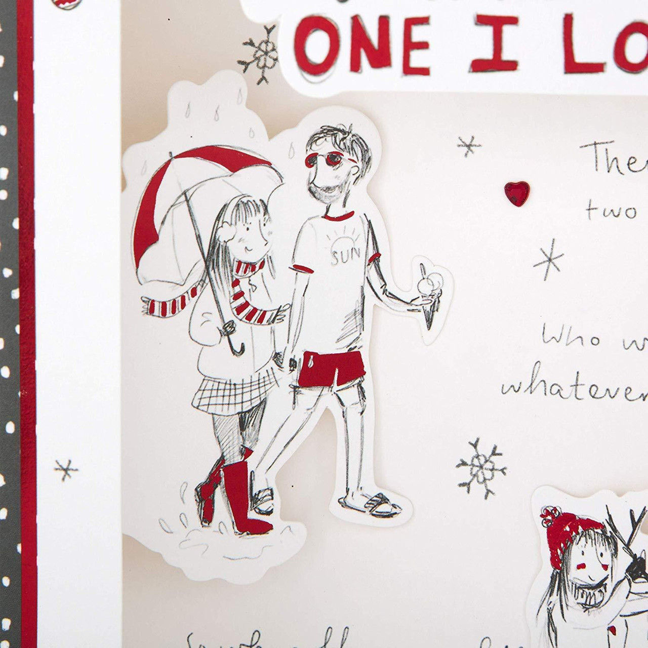 Weihnachtskarte „One I Love“ – 22,9 X 15,2 Cm, Hochwertig Von Piccadilly Greetings