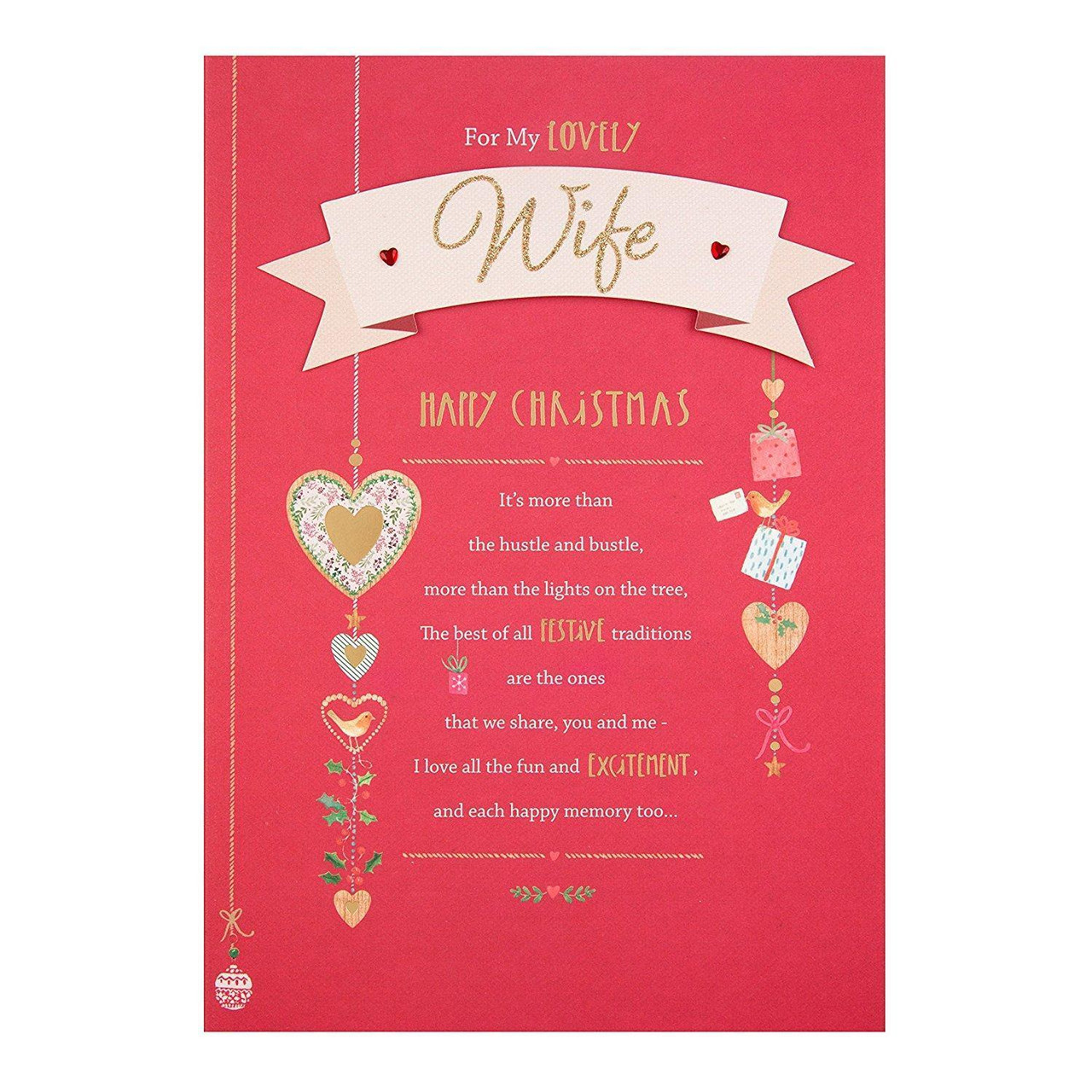 Hallmark Weihnachtskarte „All My Love“ Für Die Ehefrau – Mit Glitzer & 3D-Effekt