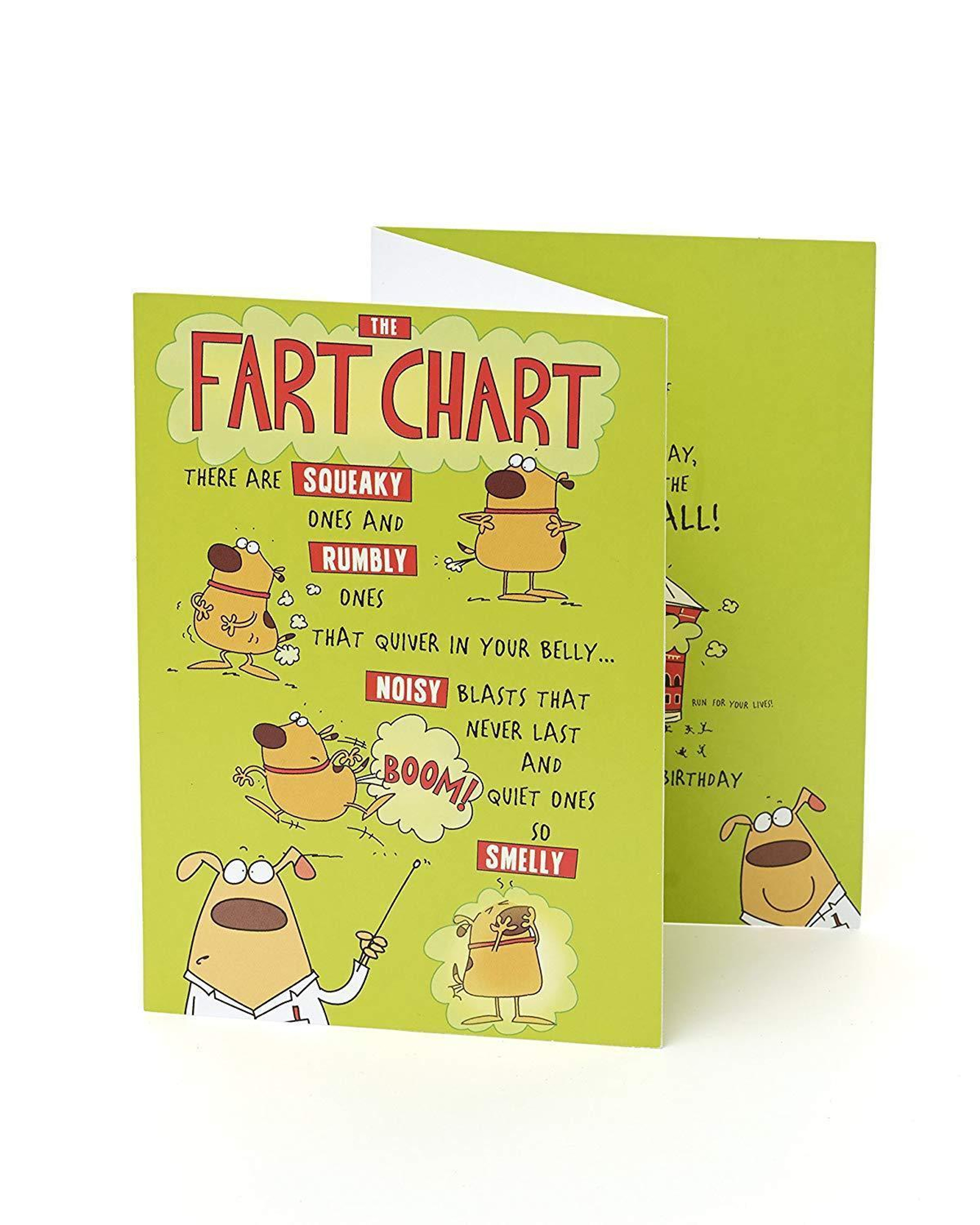 The Fart Chart Humorous Tri Folded Full Colour Greeting Card Occasion Cards 