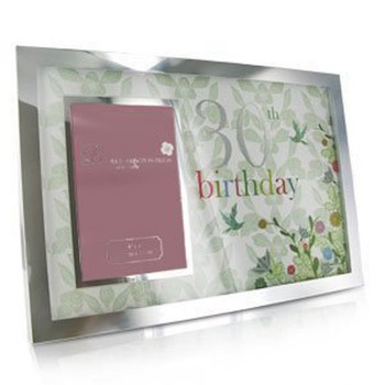 Large Silver Plated 30th Birthday Photo Frame