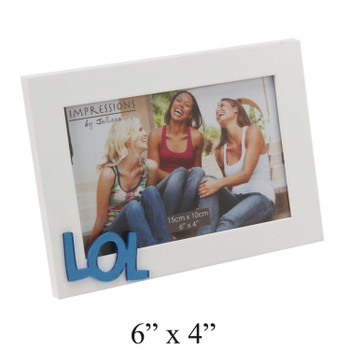 LOL White Photo Frame with Mirror Letters