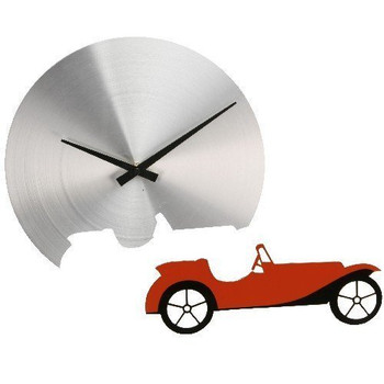Hometime Aluminium Wall Clock with Cutout Car 30 cms