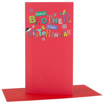 Hallmark Christmas Card To Brother & Sister-in-Law 'Very Happy' - Medium Slim